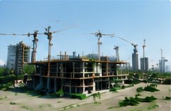 Steel framework construction site using DESHINE engineering materials
