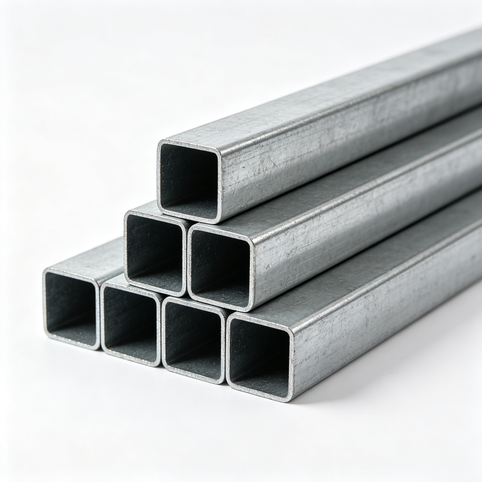 Steel square pipes used for structural frames, construction projects, and metal fabrication applications