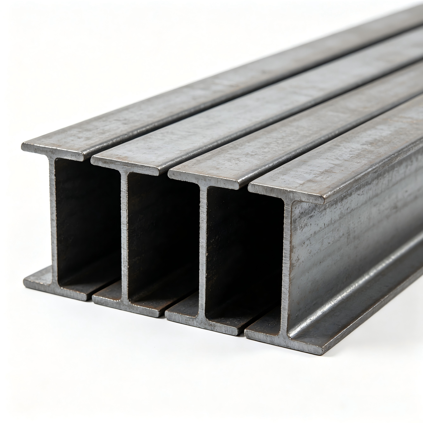 Heavy duty steel I beams used for industrial buildings, steel structures, and construction support systems