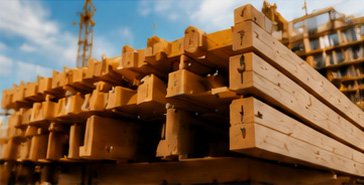 timber beam structural support system for building construction projects